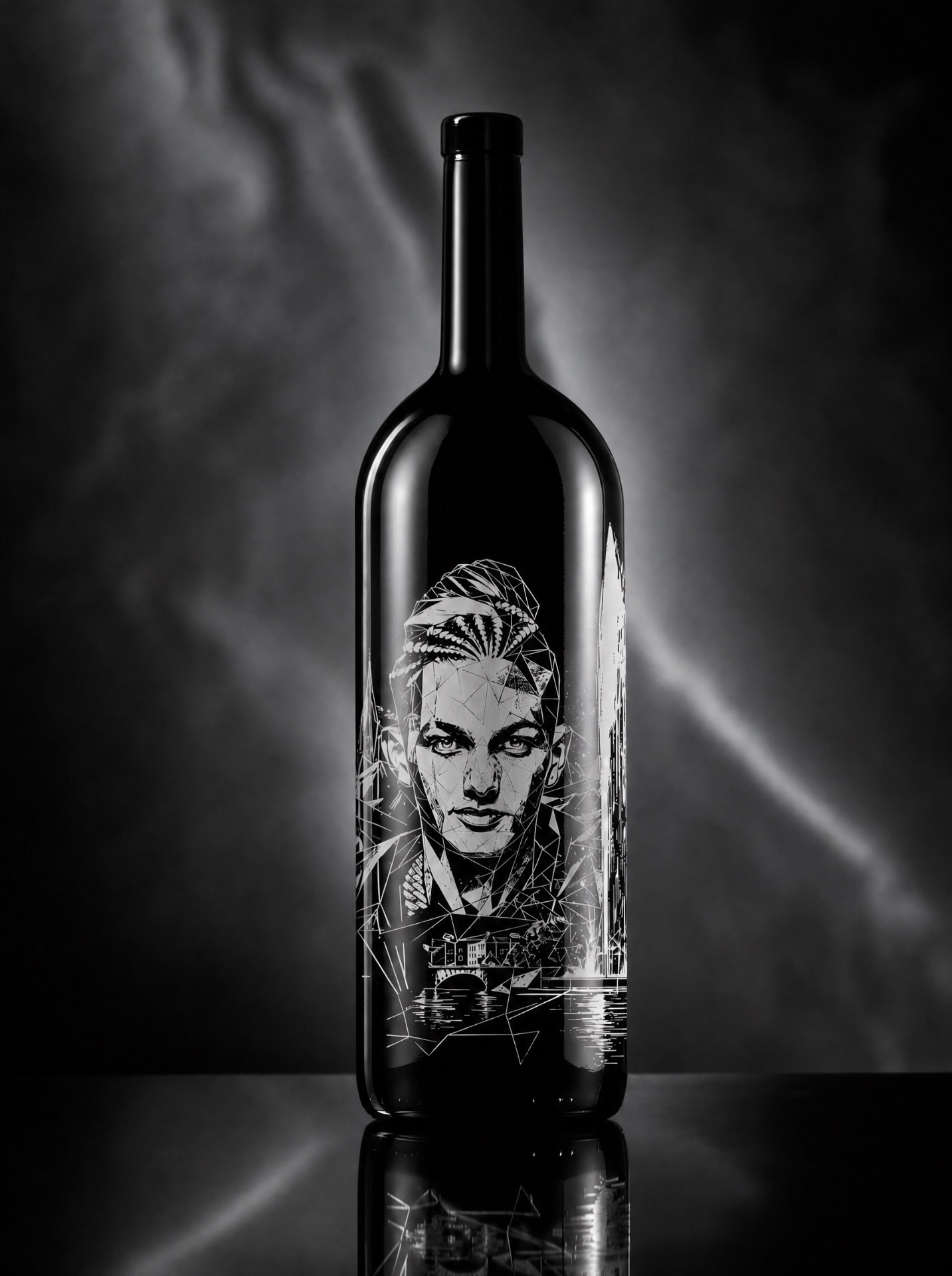 Bouteille de la cuvée blanche sur fond noir